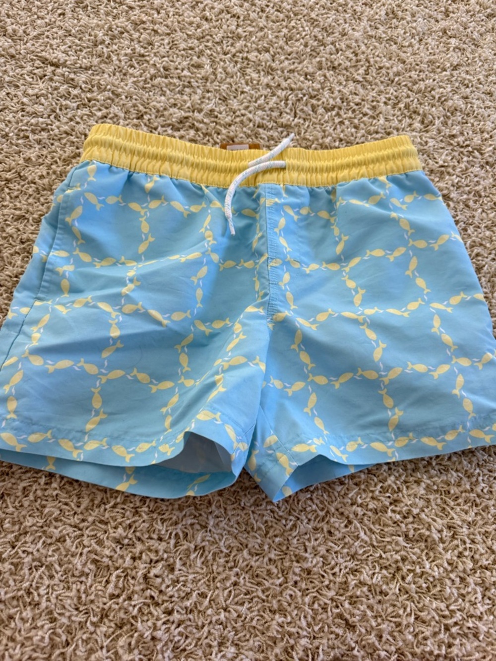 The Beaufort Bonnet Company Blue and Yellow Boys' Swim Trunks